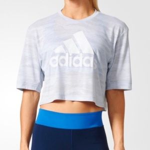 Adidas women’s white crop tee - XS